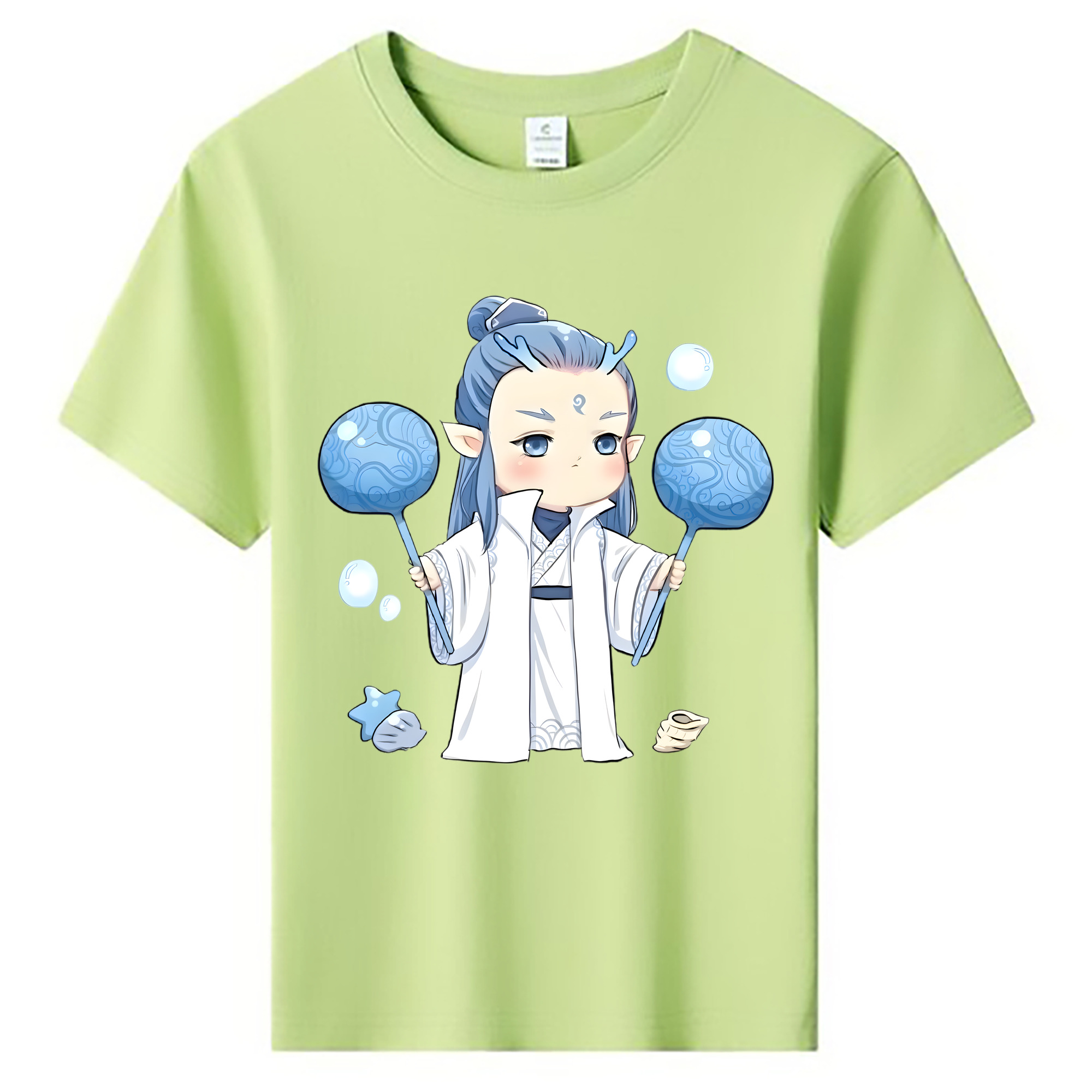 （画像用） Ne Zha 2 ナタ 魔童の大暴れ 綿100％キッズTシャツ（フロントプリント）
